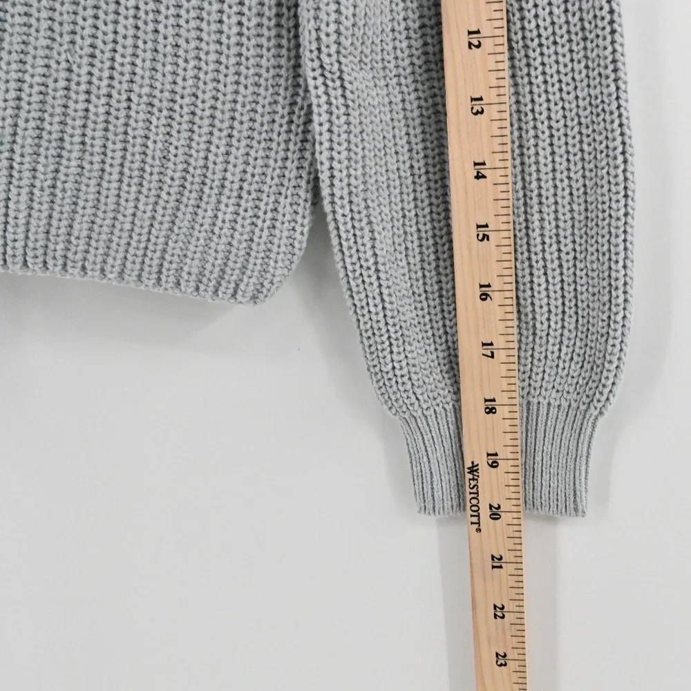 BP Shaker Stitch Crewneck Sweater Womens Size XS Grey Cotton Nordstrom Cozy Chic